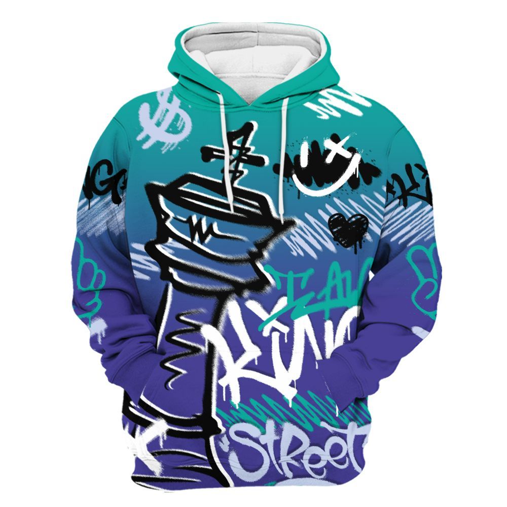 Hoodie To Match Retro Grape 5s - Street King Chess Streetwear All Over Print