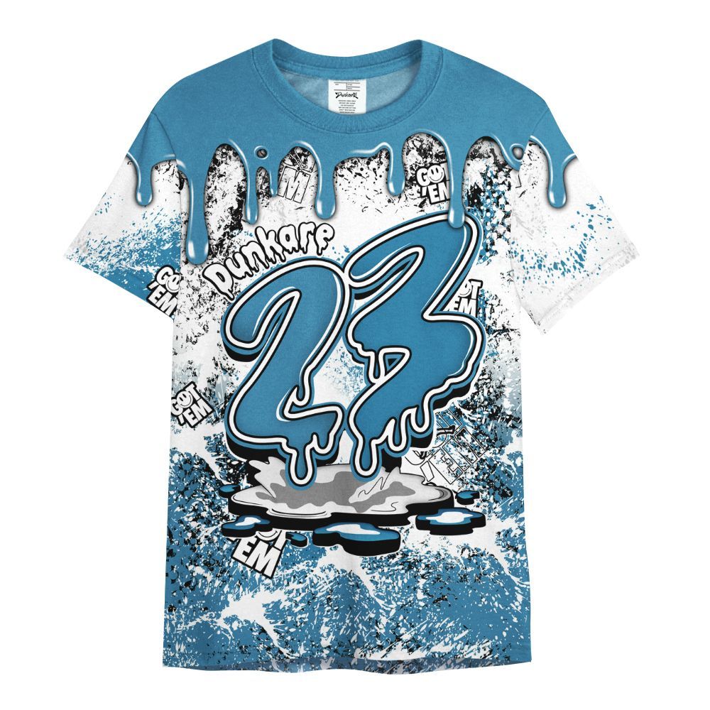 Shirt To Match High OG UNC Reimagined 1s - Dripping 23 Drip All Over Print