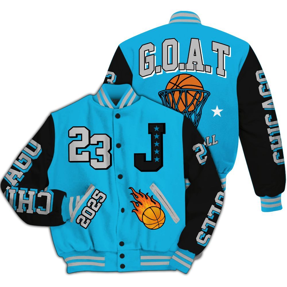 Varsity Jacket To Match Black University Blue 2026 14s - Chicago 23 Basketball All Over Print