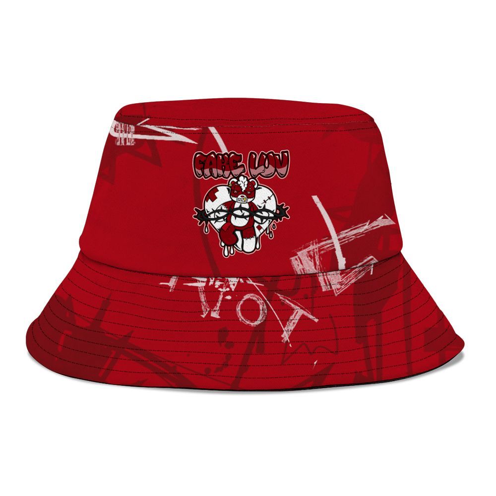Bucket Hat To Match Bred Velvet 11s - False Romance Hugz Messyz Graphic