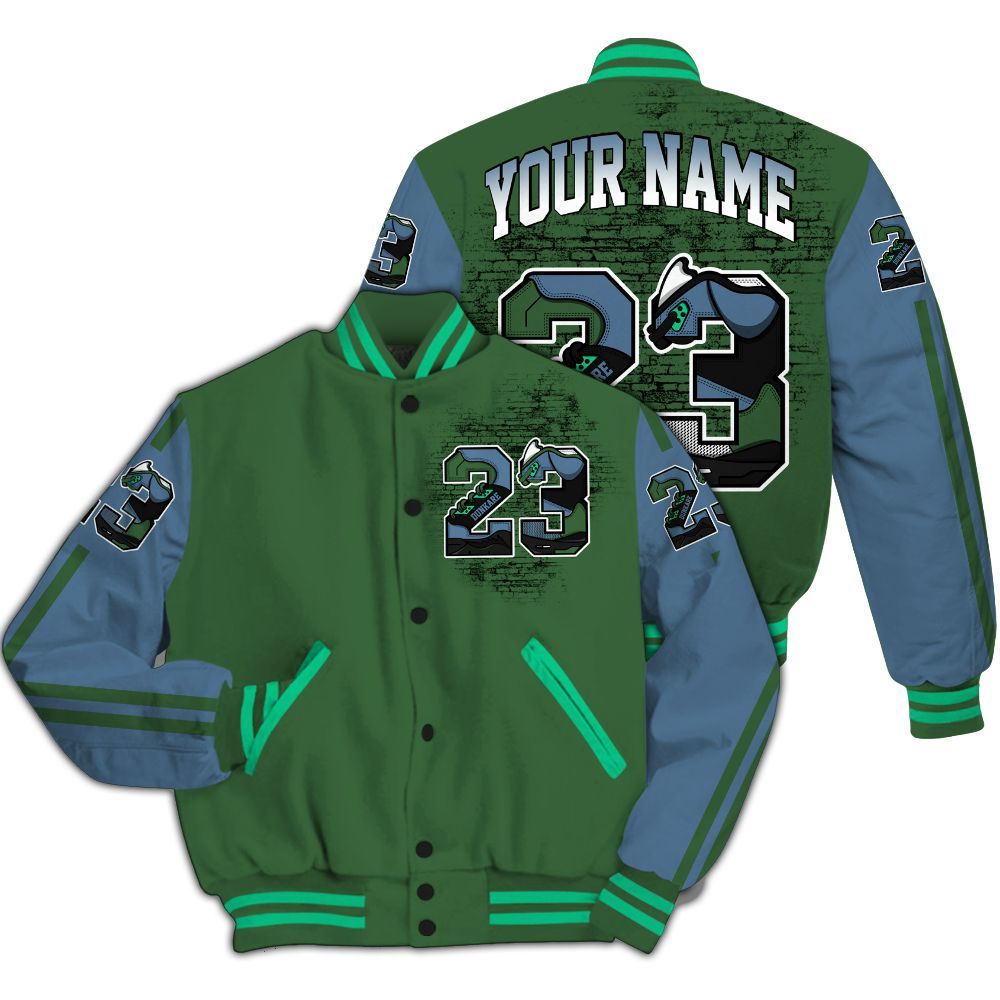 Varsity Jacket To Match Foamposite Pro Pine Green 2025 - Custom Name Number 23 5s All Over Print
