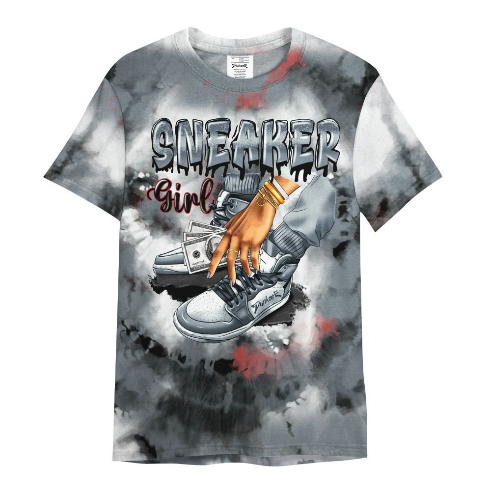 Shirt To Match Wolf Grey 13s - SNEAKER Girl Money Drip Tie Dye All Over Print