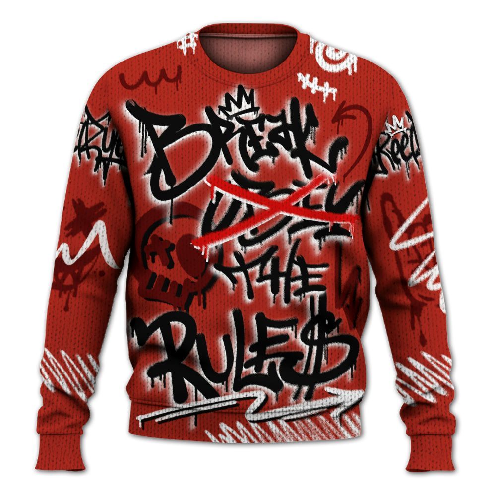 Knitted Sweater To Match SP Firewood Orange 4s - Break Rules Streetwear