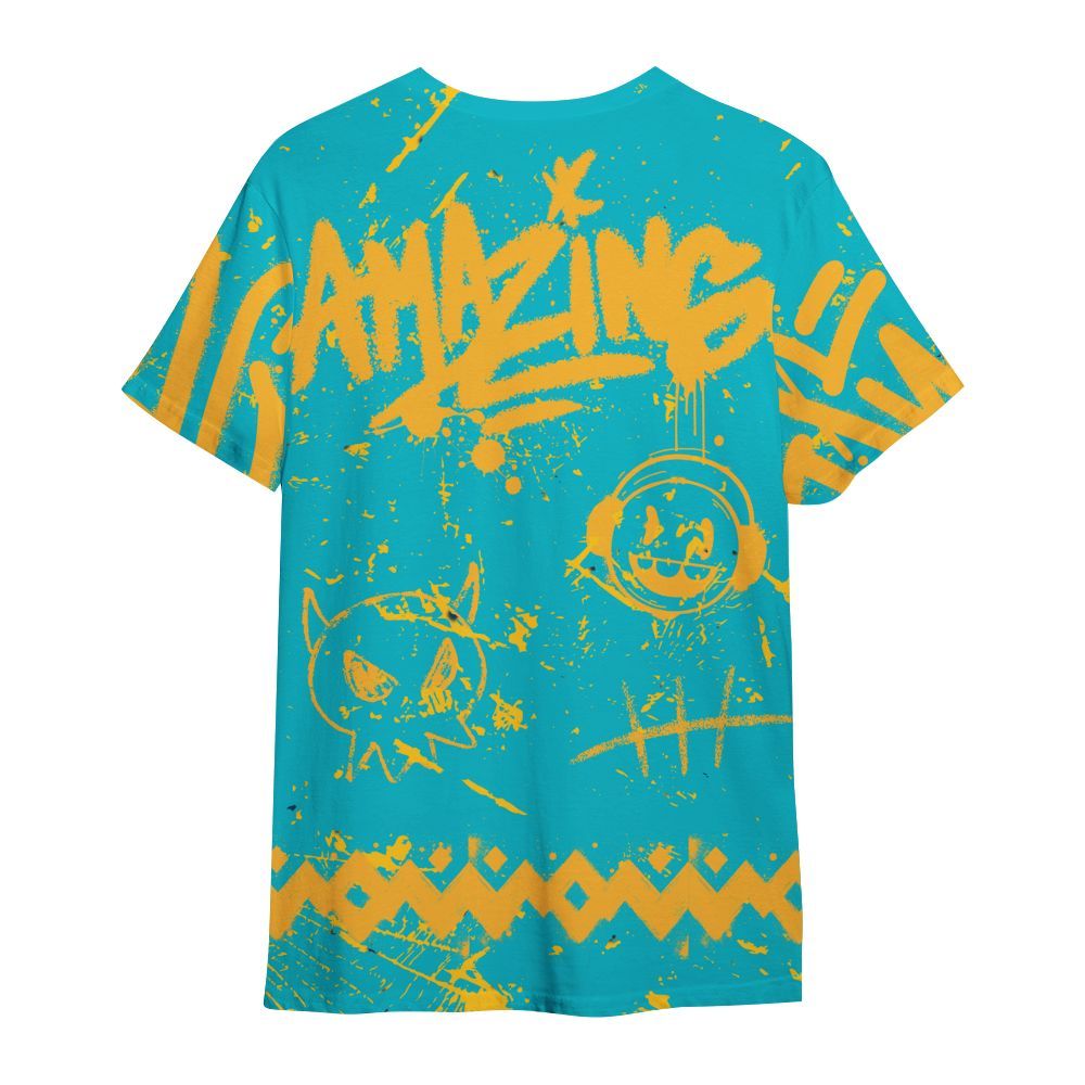 Shirt To Match Retro Aqua 5s - Friday Sneaker Crayon All Over Print