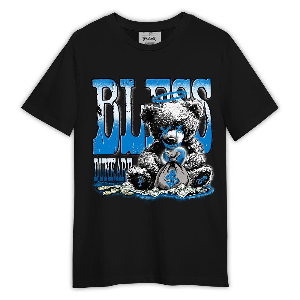 Shirt To Match Industrial Blue 4s - Bear Bless Monney Shirt Outfit Military Blue 4s 1305 HDT