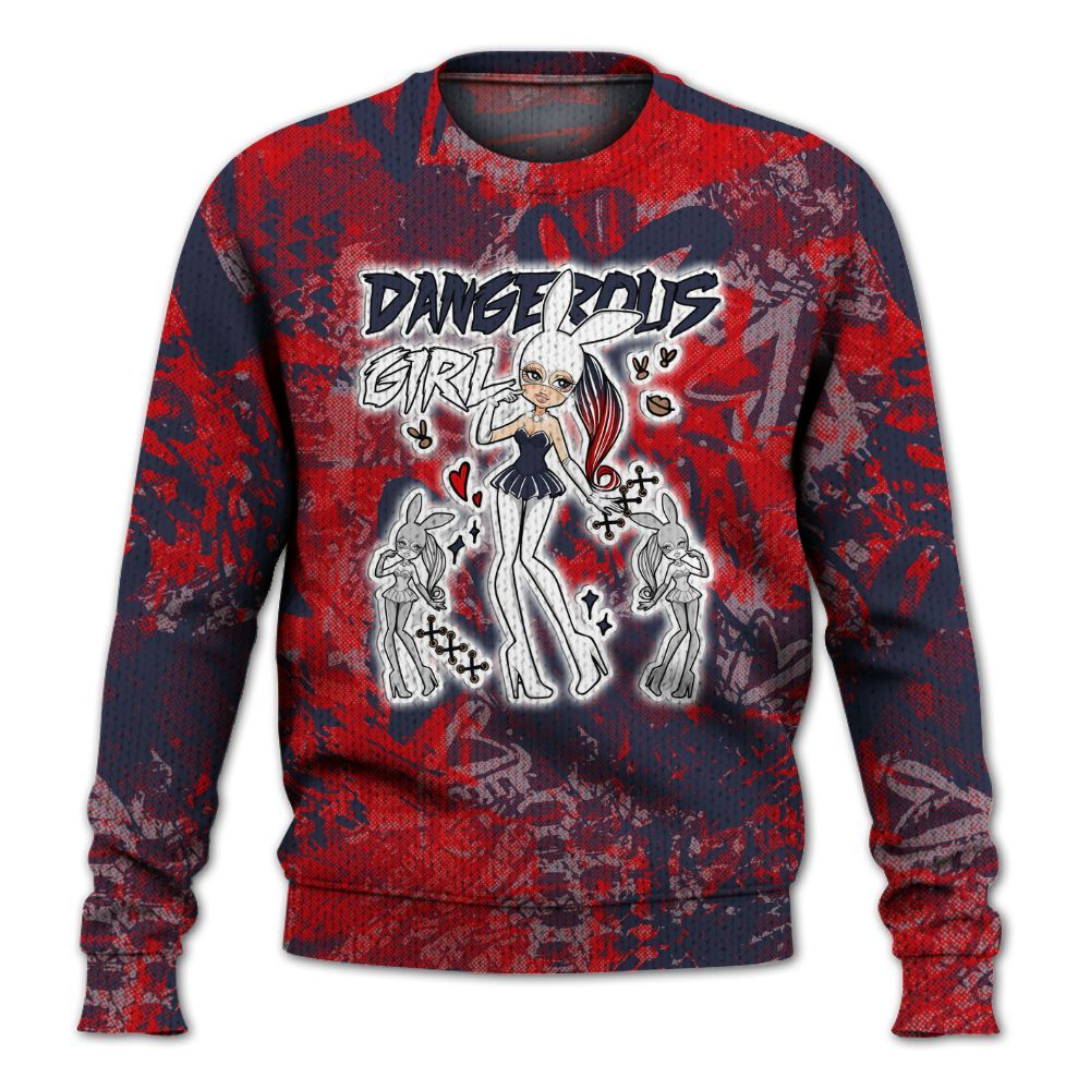 Knitted Sweater To Match Low OG Howard University 1s - Dangerous.Girl Heart Grunge