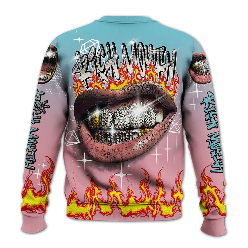 Sweatshirt To Match Doernbecher 6s - Rich Mouth Fire Rap Retro 90s All Over Print
