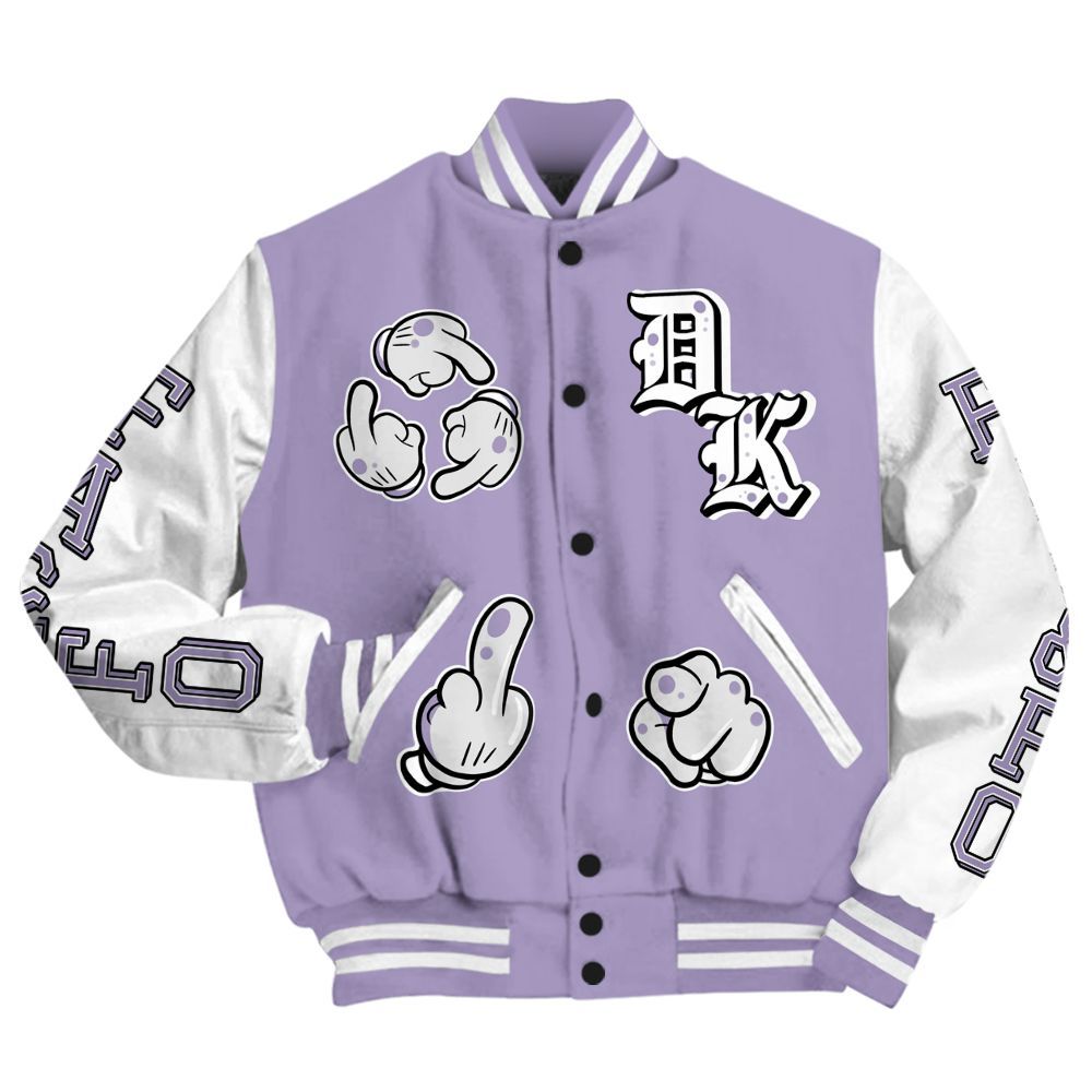 Varsity Jacket To Match Low Pure Violet 11s - F Around Find Out Graphic All Over Print