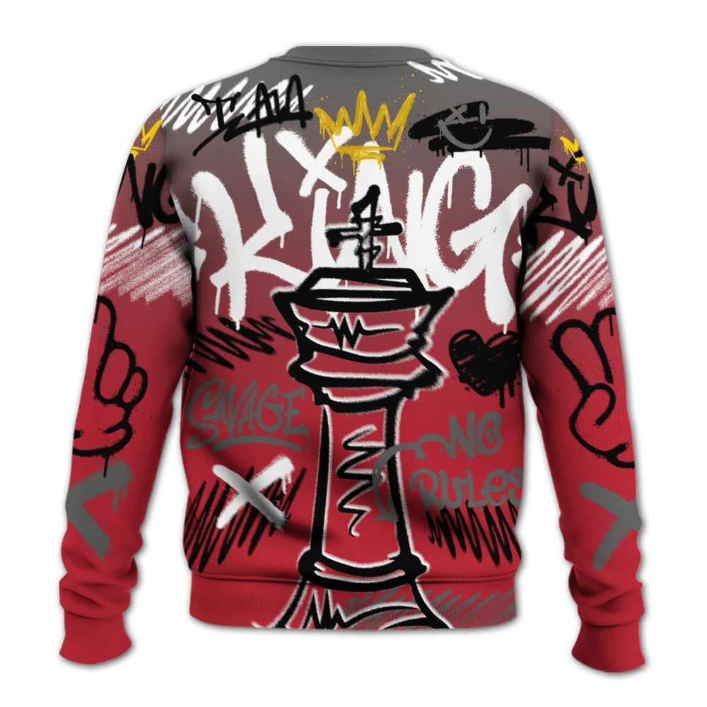 Sweatshirt To Match Red Flint 13s - Street King Chess Streetwear All Over Print