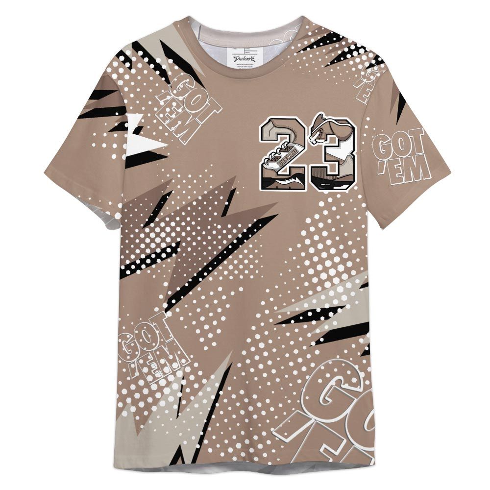 Shirt To Match OG Latte 1s - Custom Name Number 23 5s Shirt Outfit OG Latte 1s 1405 HDT