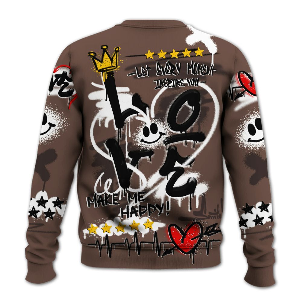 Dunkare Air Force 1 Low Escape Shirt, Happy Love Beats Graffiti Streetwear All Over Print Unisex Sweatshirt