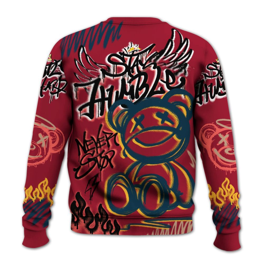 Sweatshirt To Match Mid Multi Color 2022 1s - Humble Drip Streetwear Graffity All Over Print