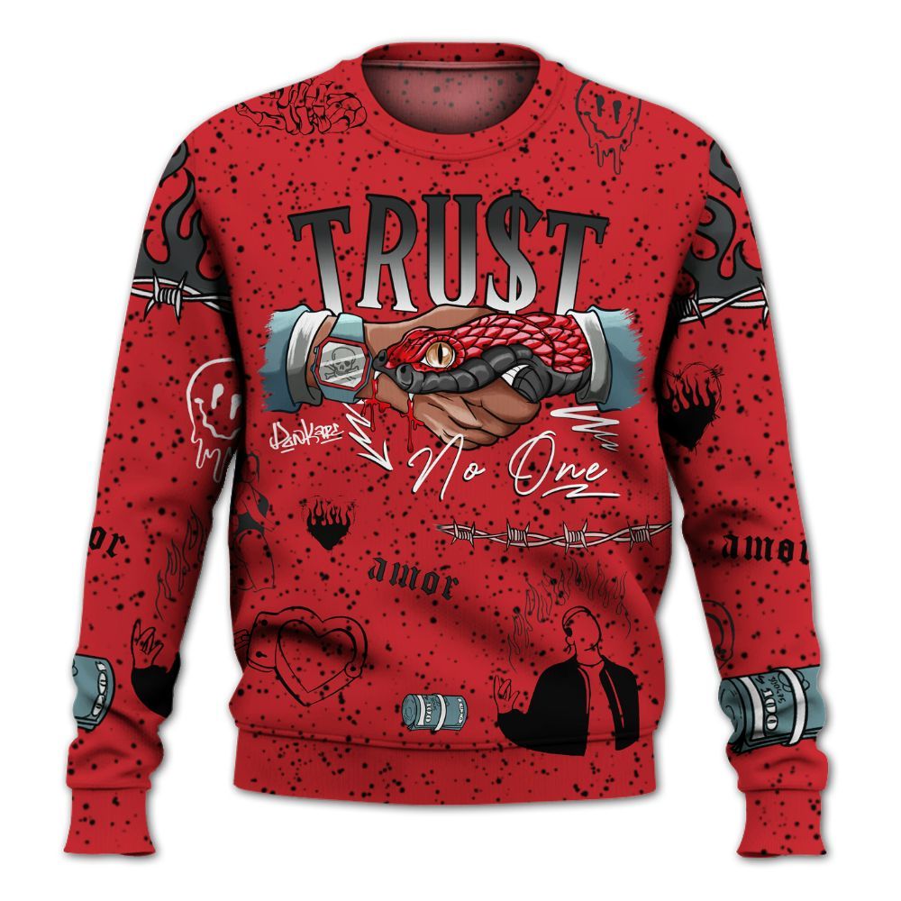 Sweatshirt To Match Retro Halloween 5s - Snake Trust No One All Over Print