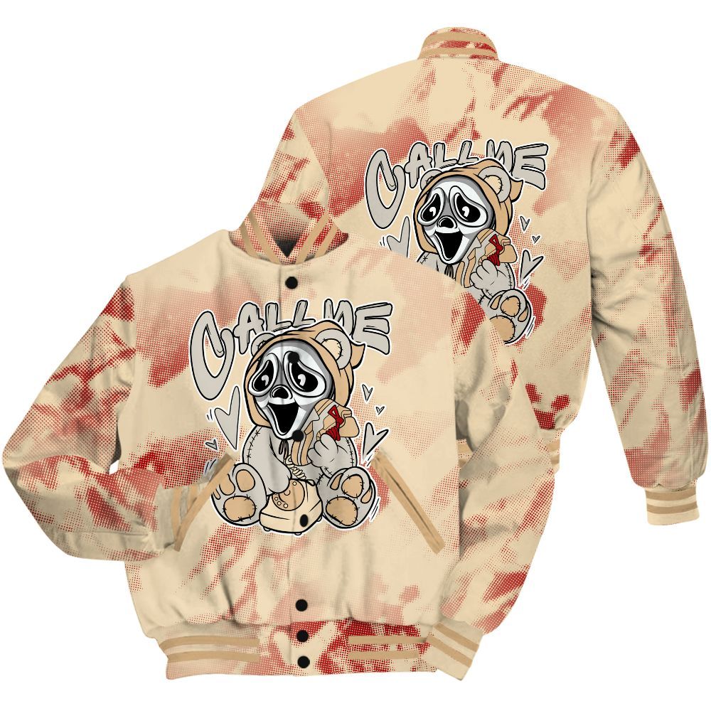 Varsity Jacket To Match Dunk Low Strawberry Waffle Shirt - Call Me Bear Abstract Halftone All Over Print