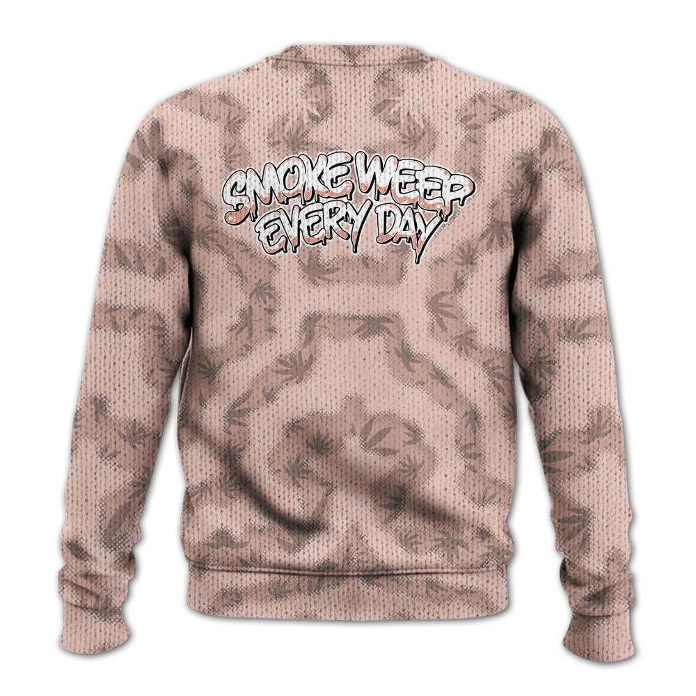 Knitted Sweater To Match Low Legend Pink 11s - Smoking Every Day Graphic Weeding Art
