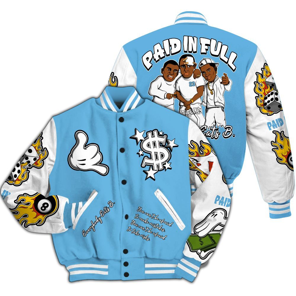 Varsity Jacket To Match Melo 12s Shirt, Funny Everybody Paid In Full Graphic All Over Print