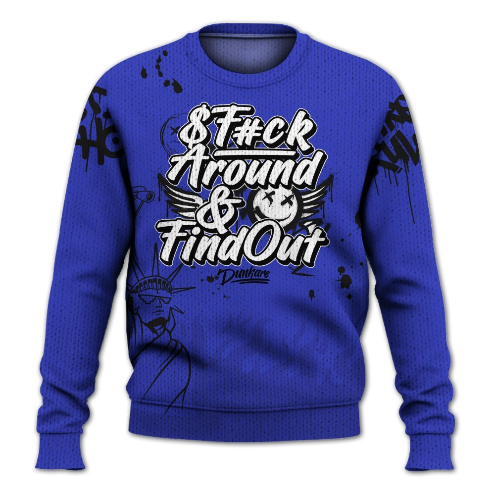 Knitted Sweater To Match Retro Black Concord 12s - Graphic Fck Around Find Out