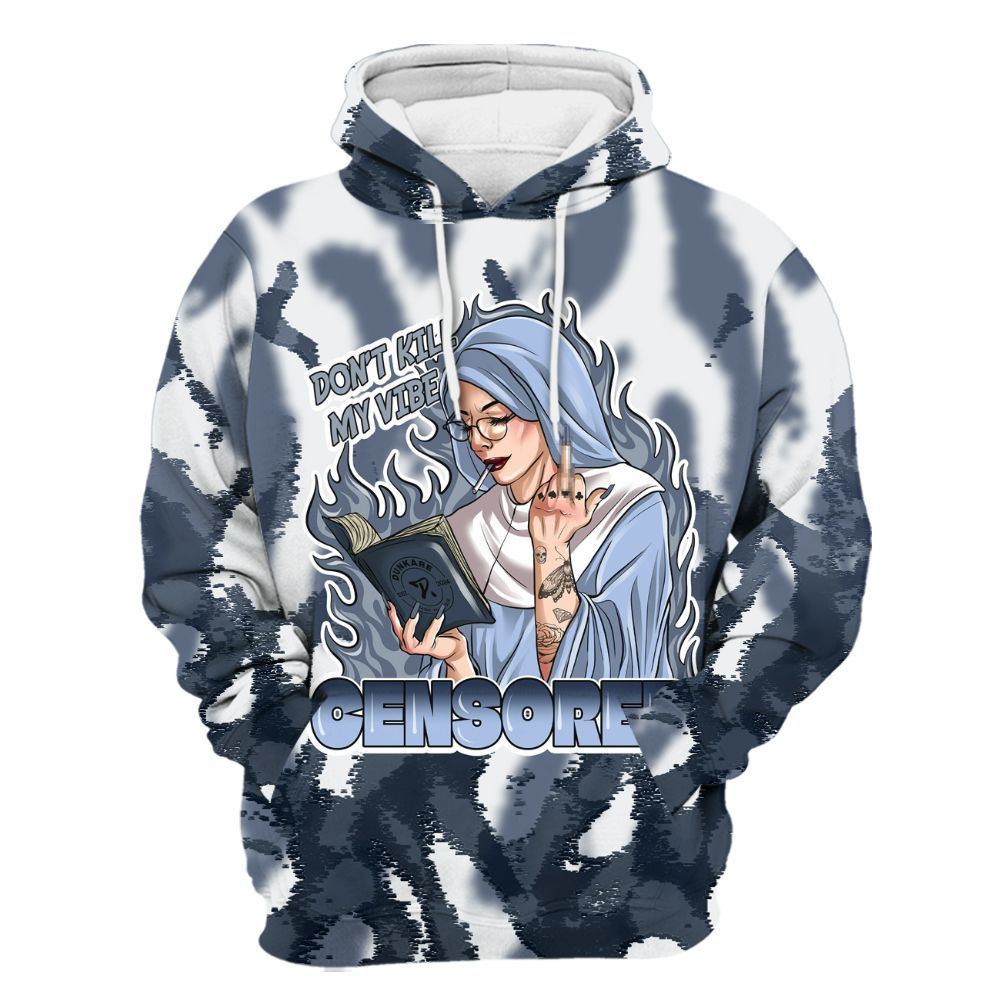 Hoodie To Match Low Diffused Blue 11s - Censoredz Burn All Over Print