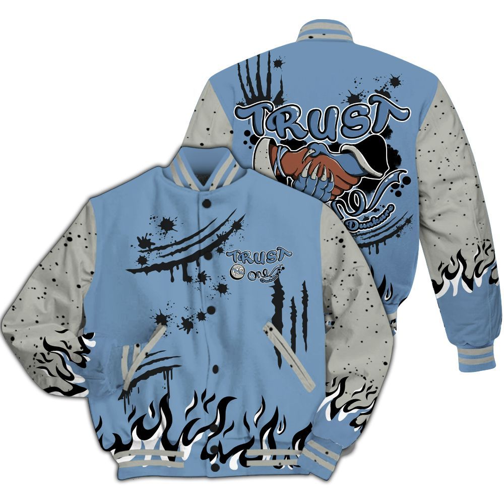 Varsity Jacket To Match University Blue 4s - Graphic Trust No One All Over Print