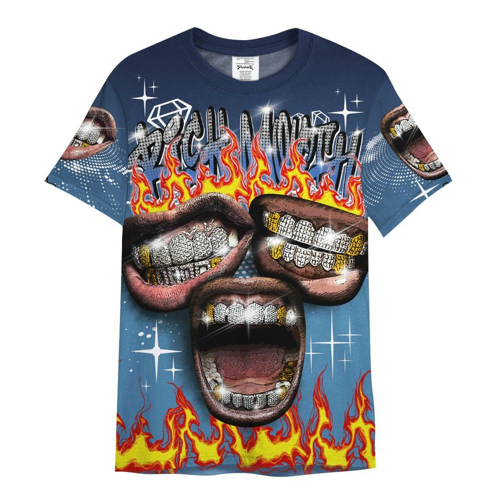Shirt To Match Air Force 1 Stash - Rich Mouth Fire Rap Retro 90s All Over Print