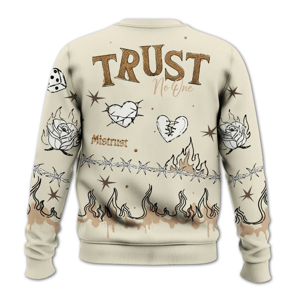 Sweatshirt To Match Orewood Brown 3s - Trust No One Snake-Bite Doodle Crayon All Over Print