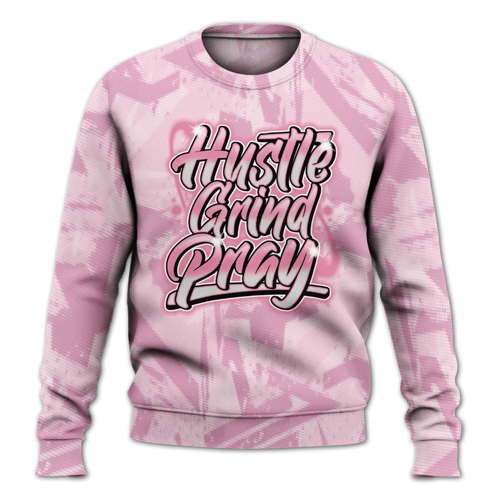Sweatshirt To Match Orchid 4s - Hustles And Prayer Graphic Halftone All Over Print