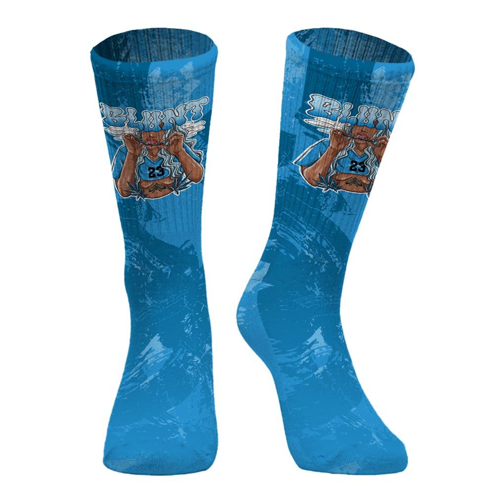 Sock To Match Powder Blue 9s - Bluntz Unique Circle Splash