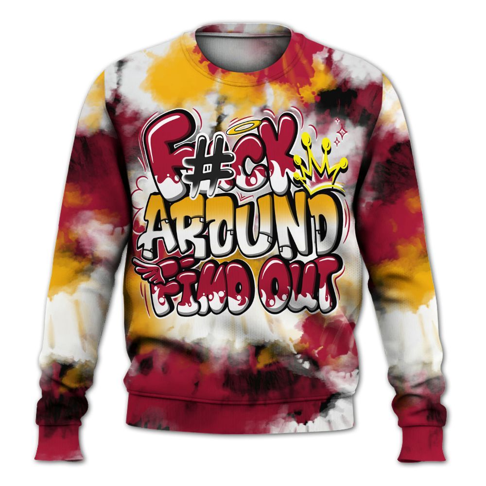 Sweatshirt To Match Cardinal 7s - Tie Dye FK Around Find Out All Over Print