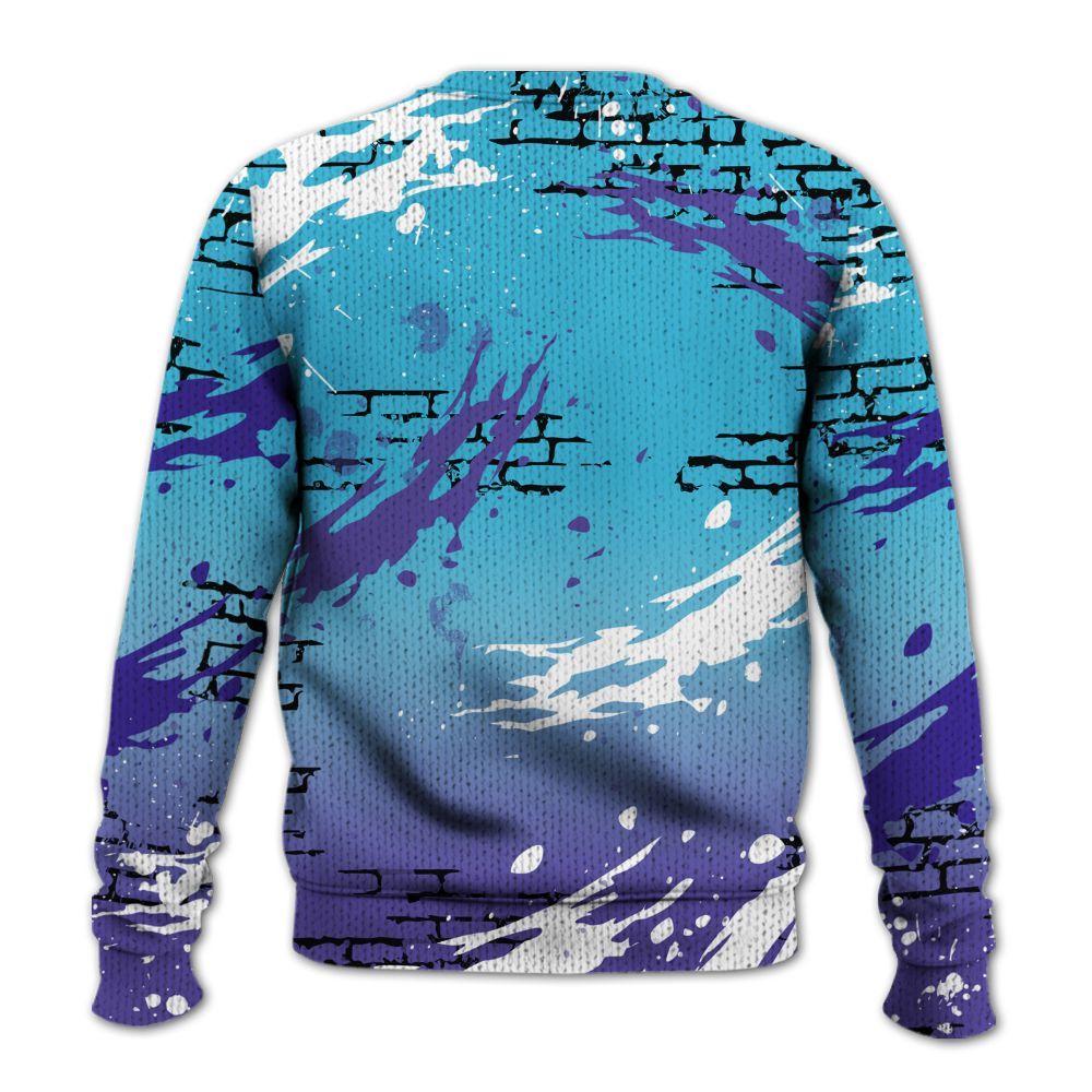 Knitted Sweater To Match Retro Aqua 6s - Values Of Loyalty Drip