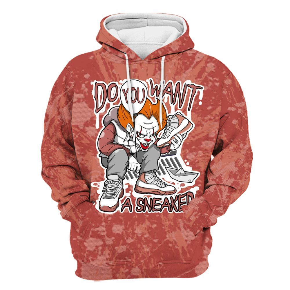 Hoodie To Match Dune Red 13s - Clown Scary Sneakers Graphic Halloween All Over Print