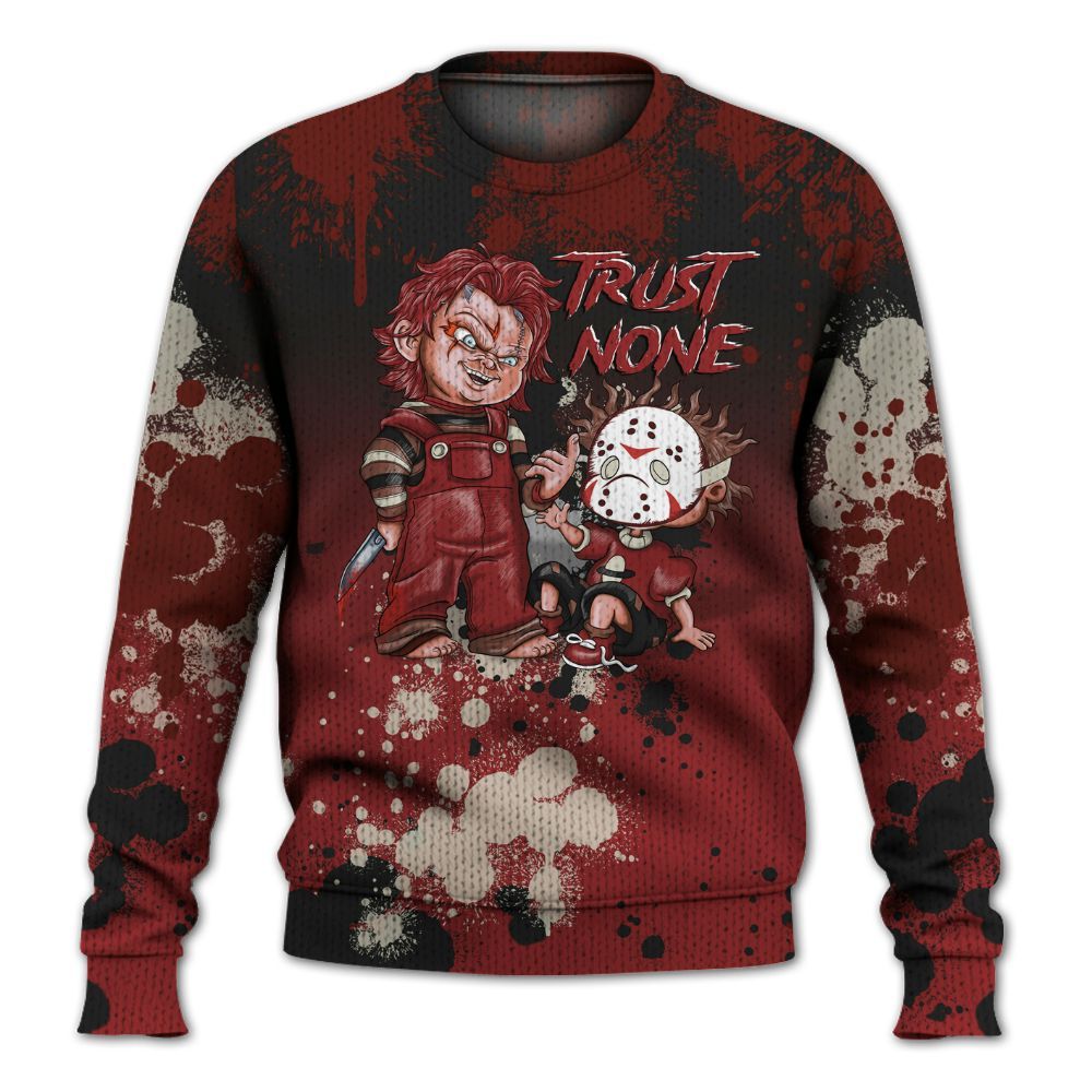Knitted Sweater To Match High 85 Bred 1s - Trust No One Scary