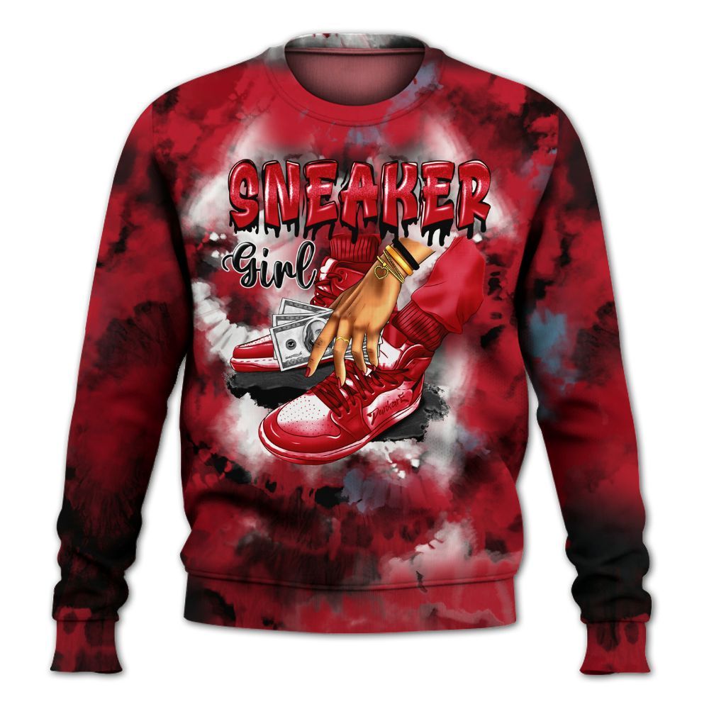 Sweatshirt To Match Retro Raging Bull 5s - SNEAKER Girl Money Drip Tie Dye All Over Print