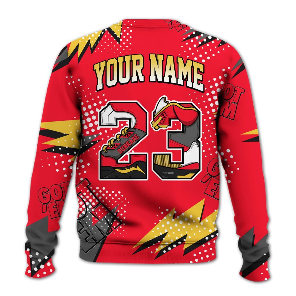 Sweatshirt To Match KD 18 Air Bakin - Custom Name Number 23 5s All Over Print