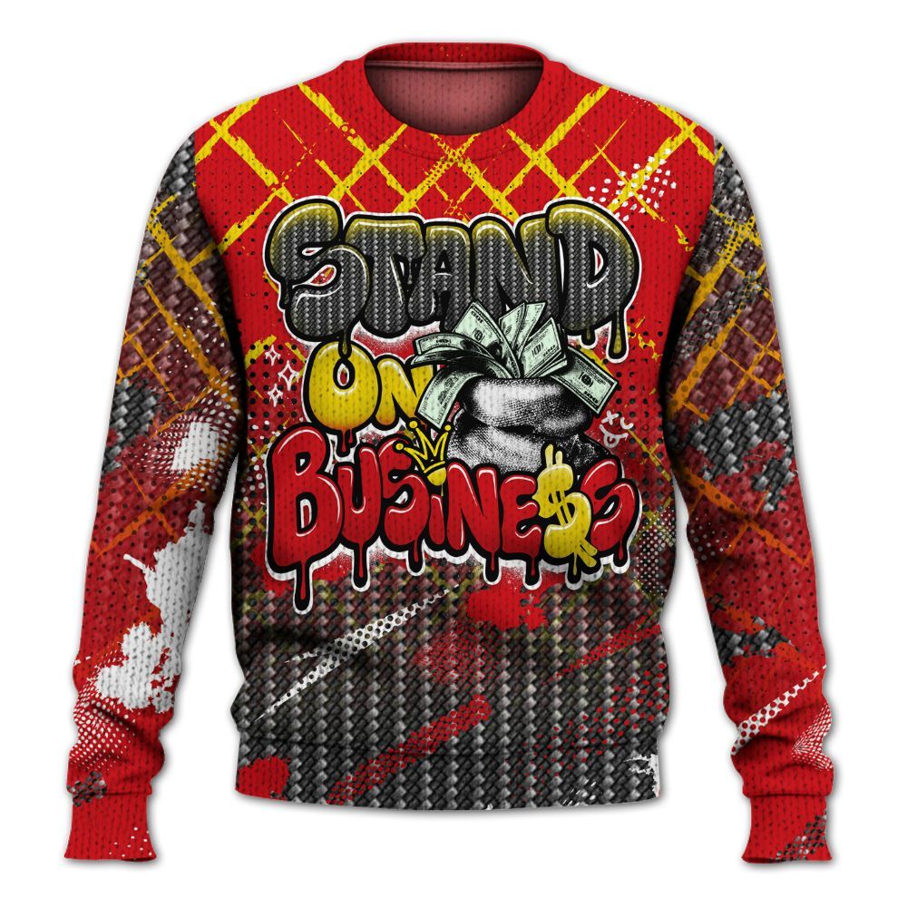 Sweater To Match Ferrari 14s - Halftone Stand Business Drip Graphic