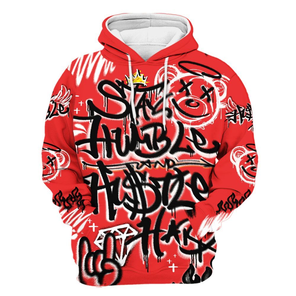 Hoodie To Match Red Thunder 4s - Humble Drip Streetwear Graffity All Over Print