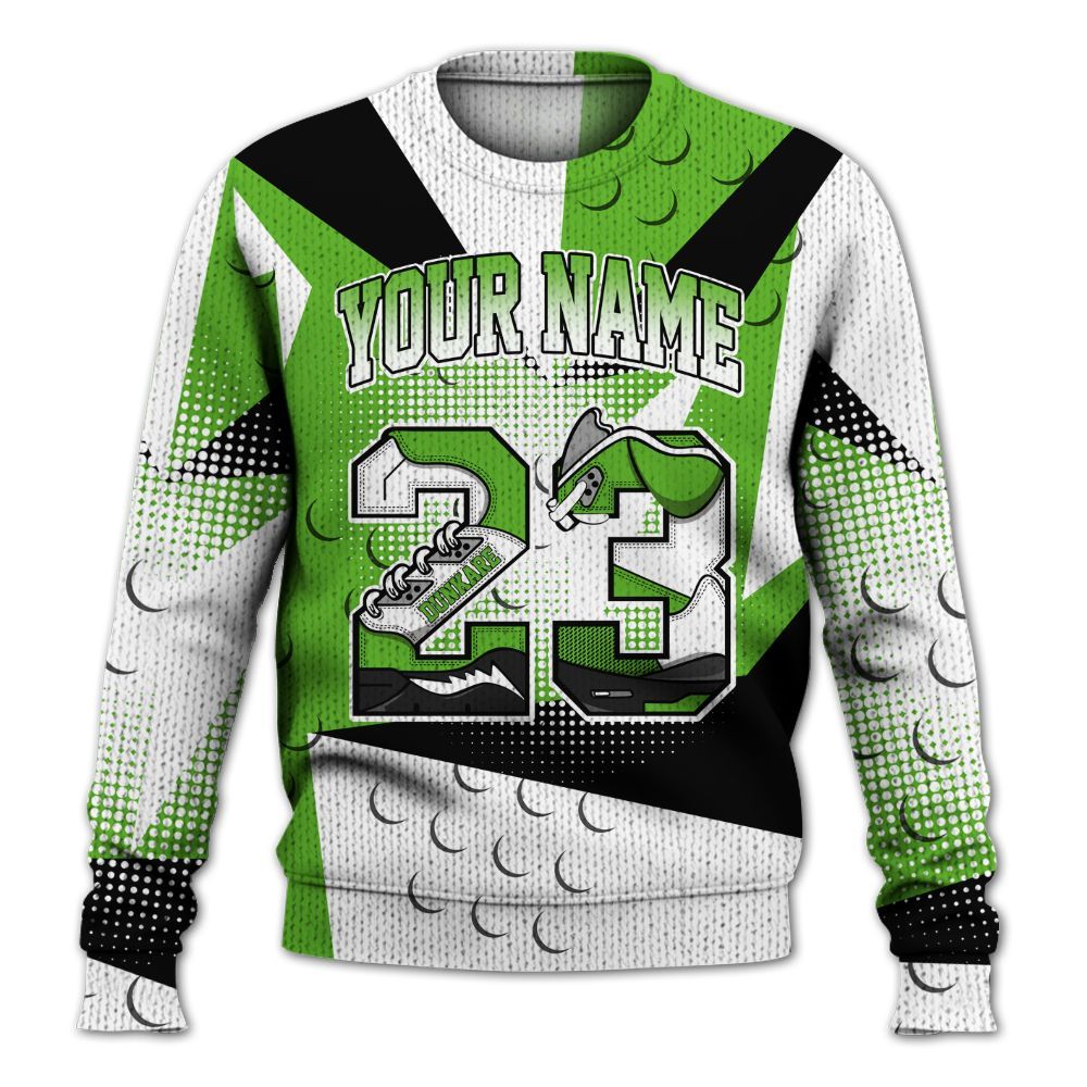 Dunkare Air Foamposite One Volt Shirt, Poly Custom Name Number 23 5s Knitted Sweater