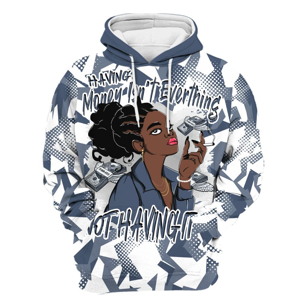 Hoodie To Match Low Diffused Blue 11s - Having Money Isn't Everthing Retro All Over Print
