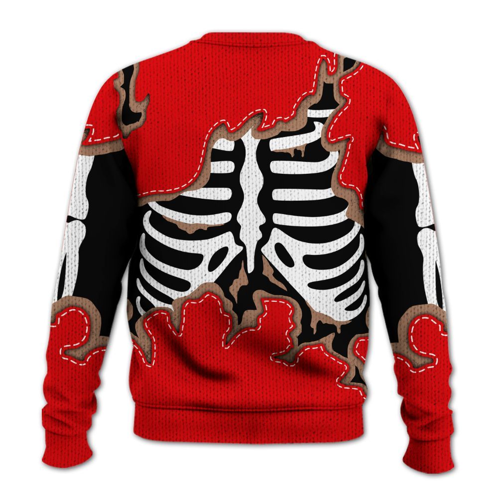 Knitted Sweater To Match Low OG Howard University 1s - Skeleton Smiley Face