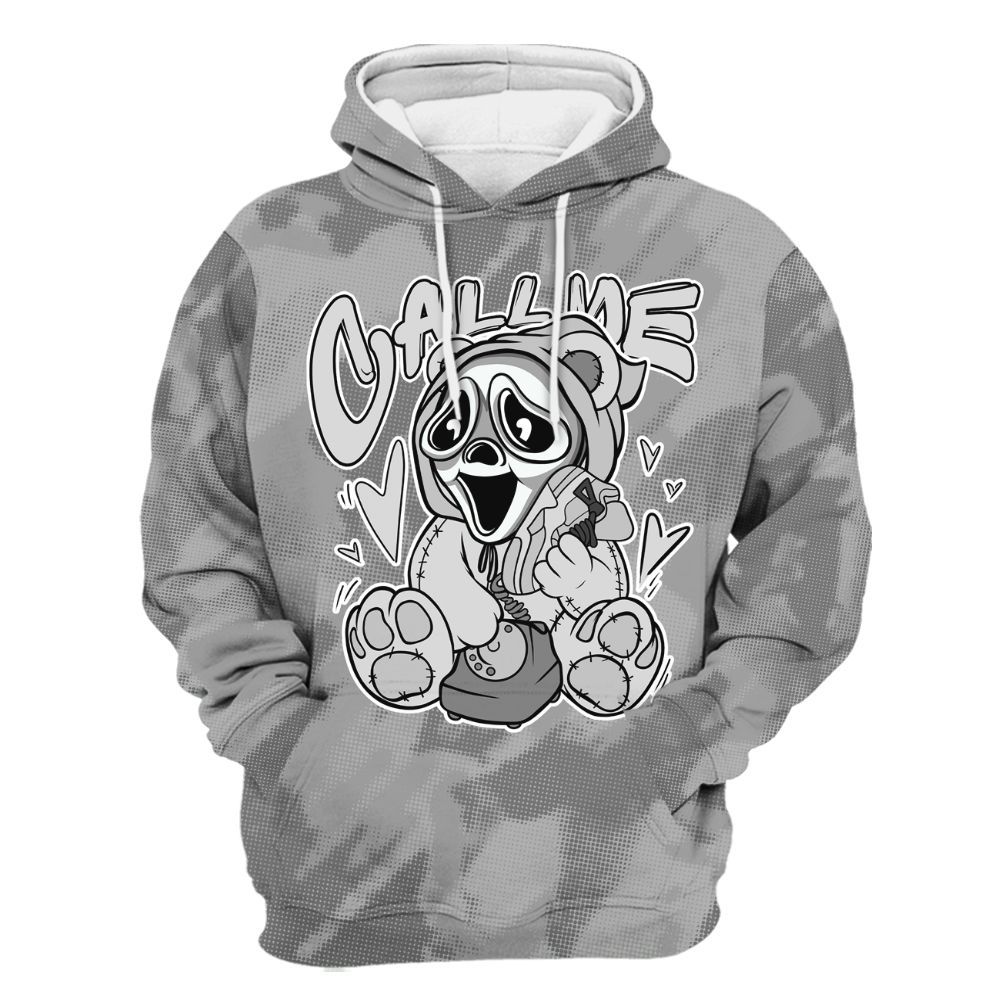 Hoodie To Match Black Wolf Grey 12s - Call Me Bear Abstract Halftone All Over Print