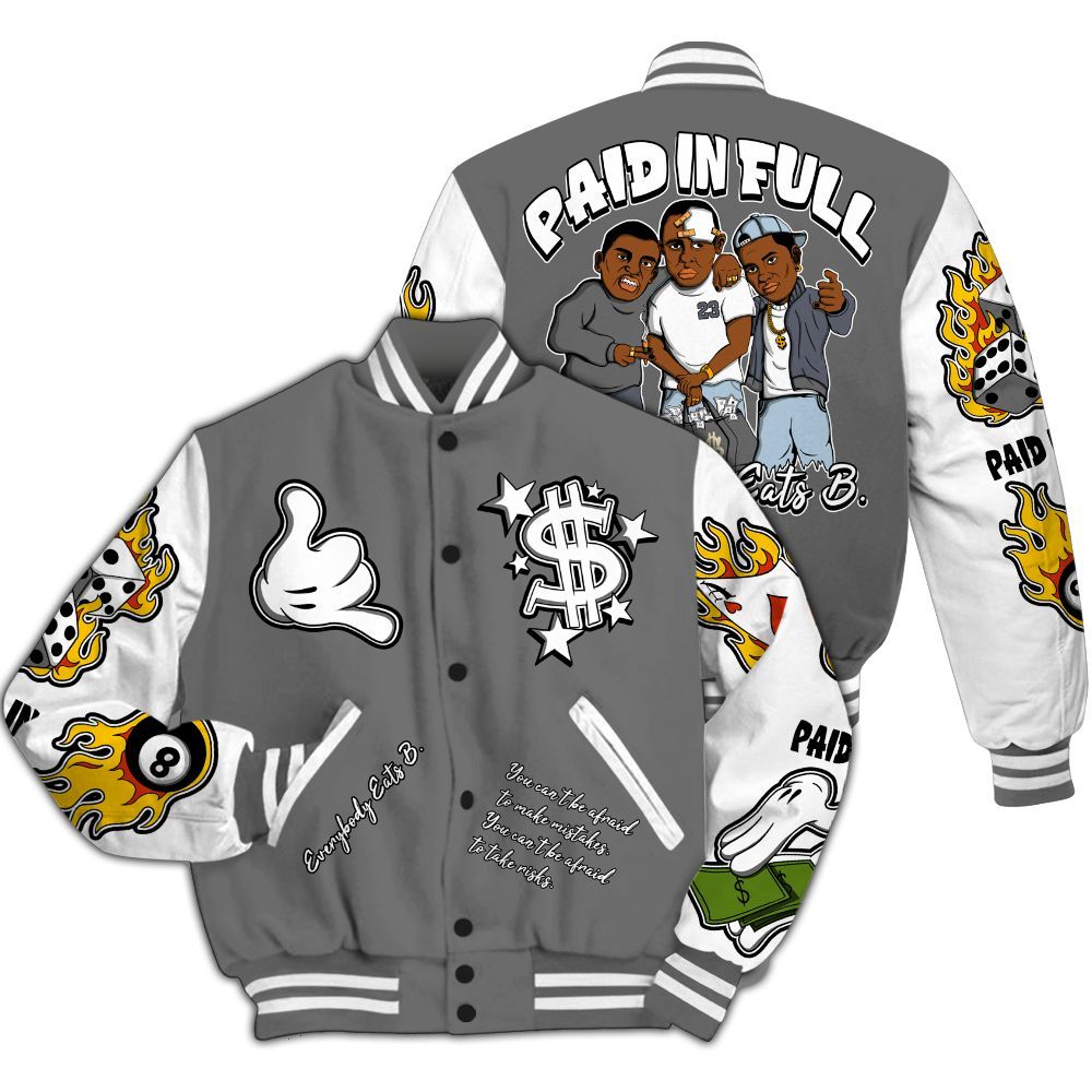 Varsity Jacket To Match Cool Grey 6s - Everybody Paid In Full Graphic All Over Print