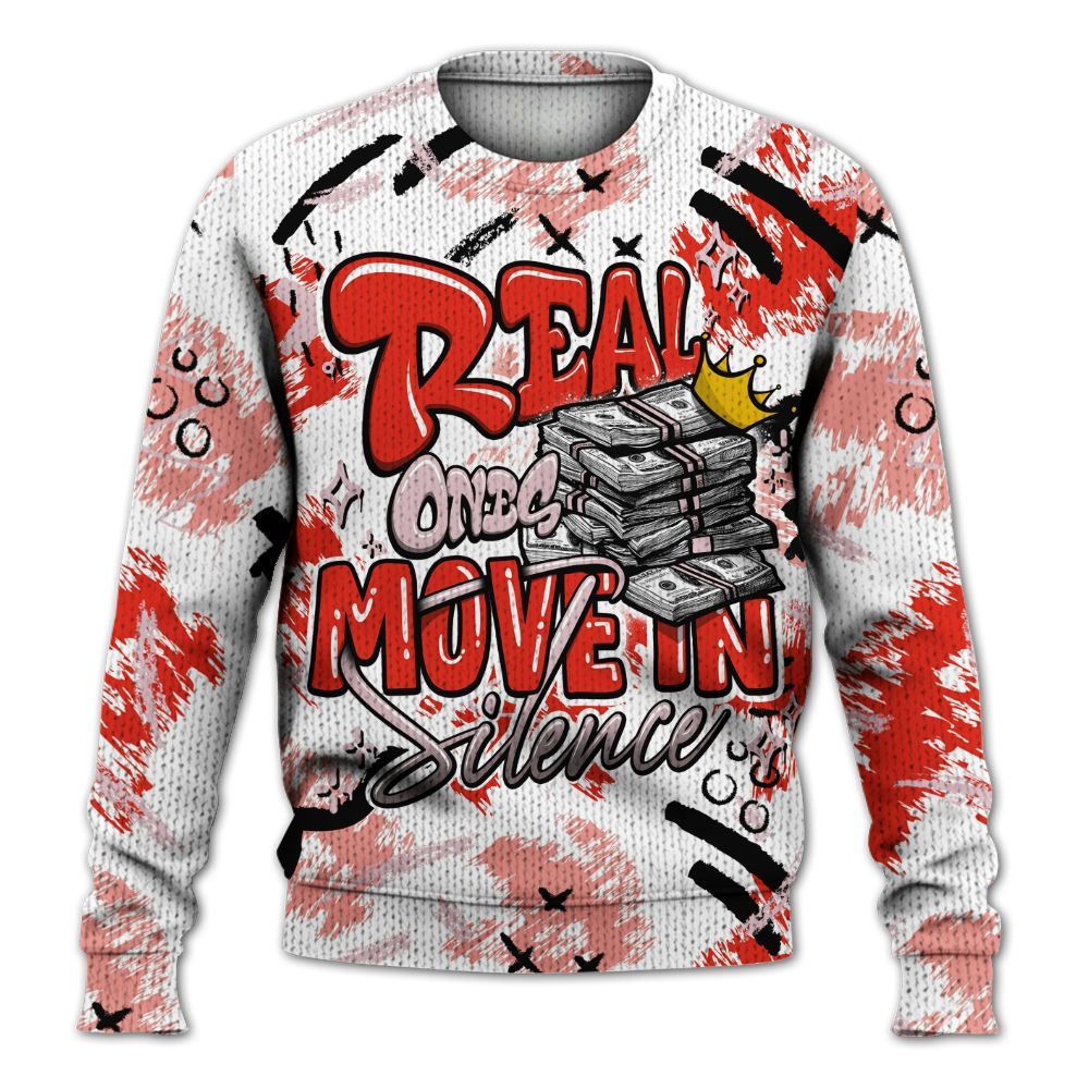 Knitted Sweater To Match Air Force 1 Low GS Valentine's Day - Real Ones Move In Streetwear