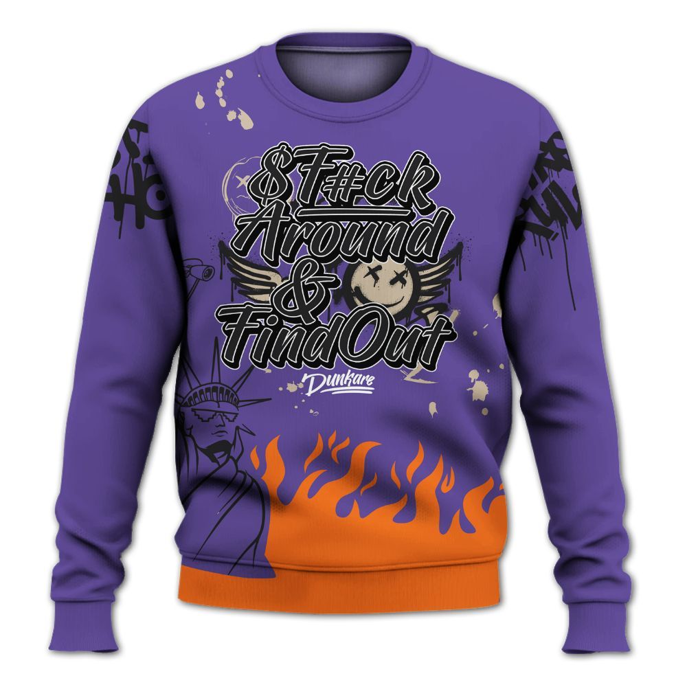 Sweatshirt To Match Air Max Waffle SP Voltage Purple - Graphic Fck Around Find Out All Over Print