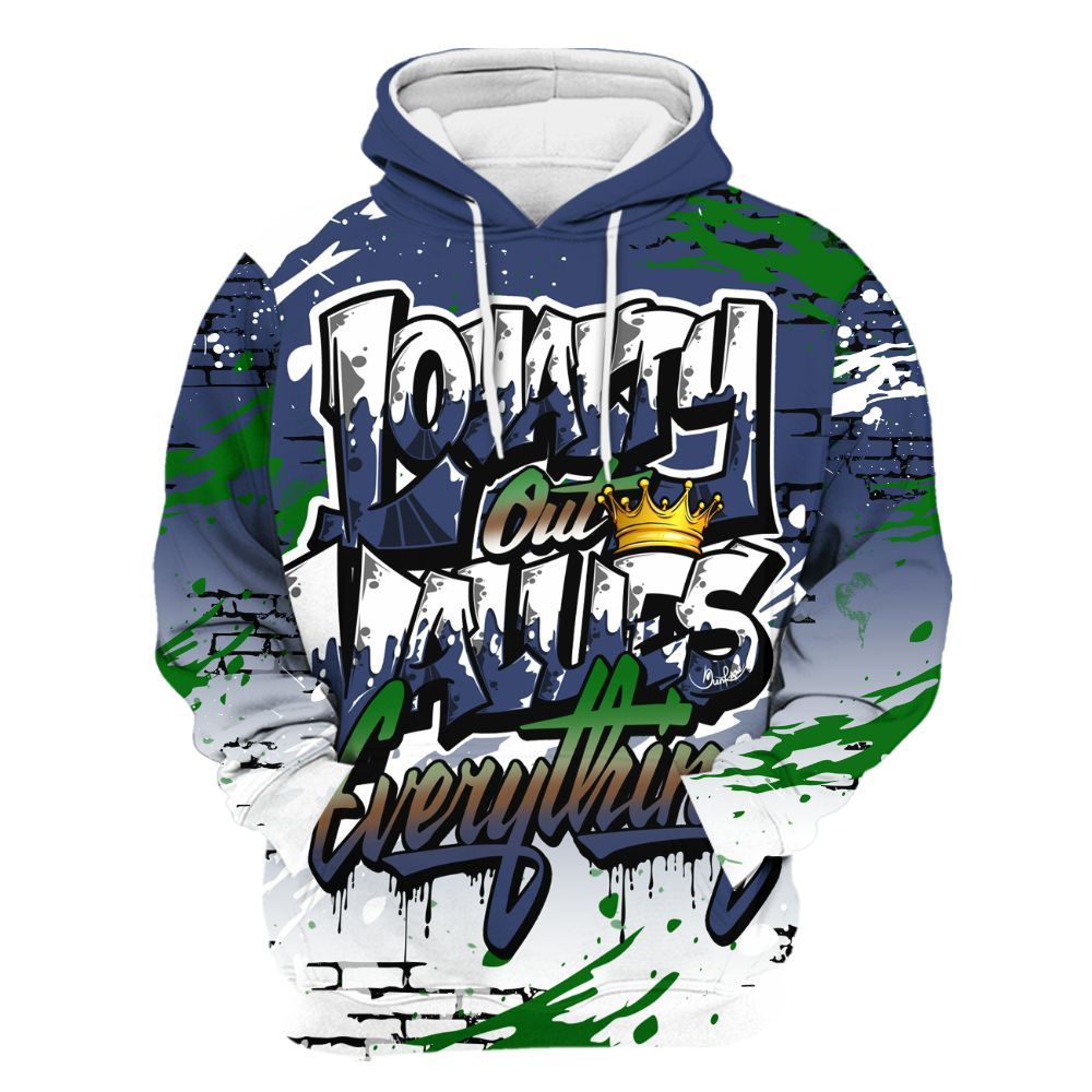 Hoodie To Match Midnight Navy 13s - Values Of Loyalty Drip All Over Print