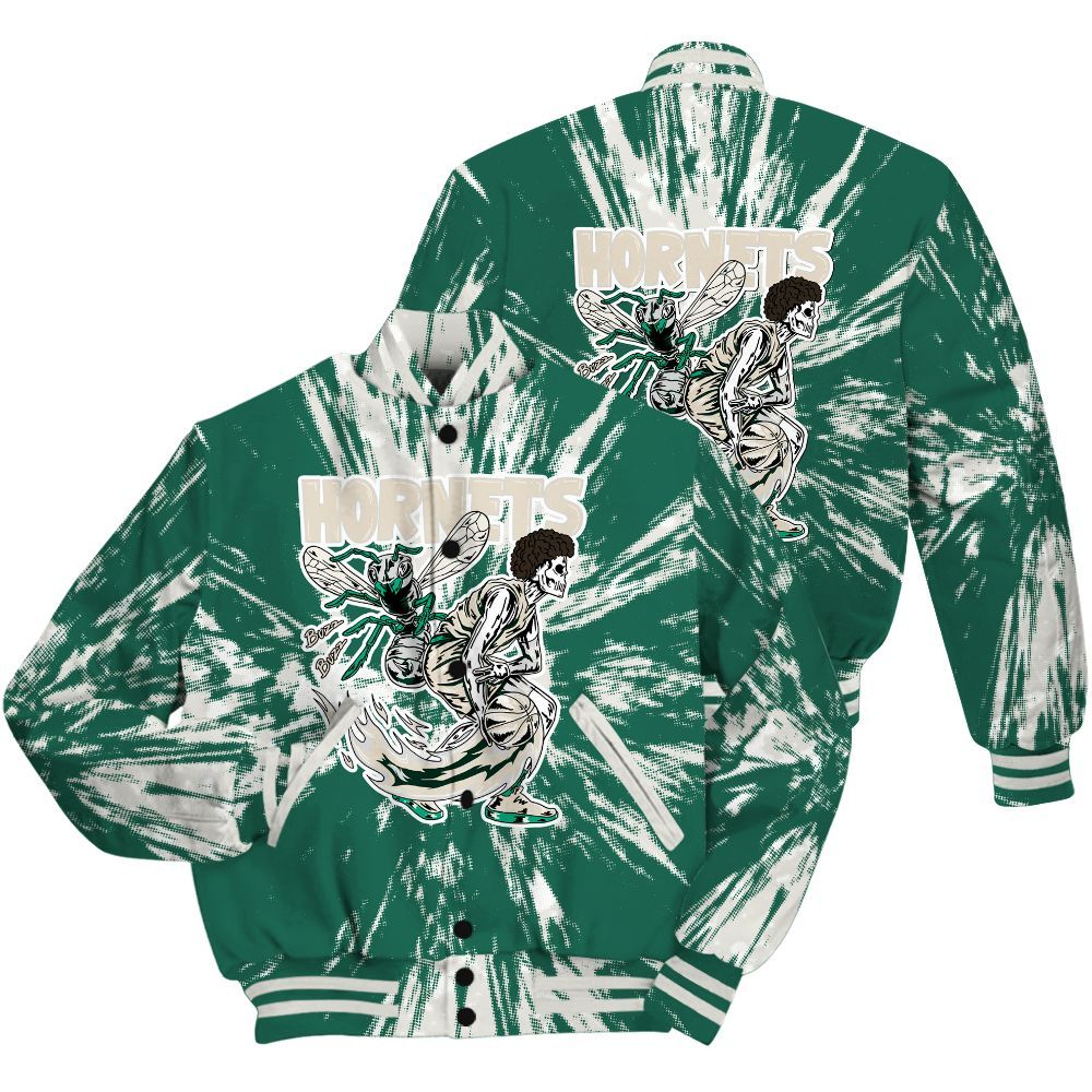 Varsity Jacket To Match Oxidized Green 4s Shirt - Hornets Skeleton Luxury All Over Print