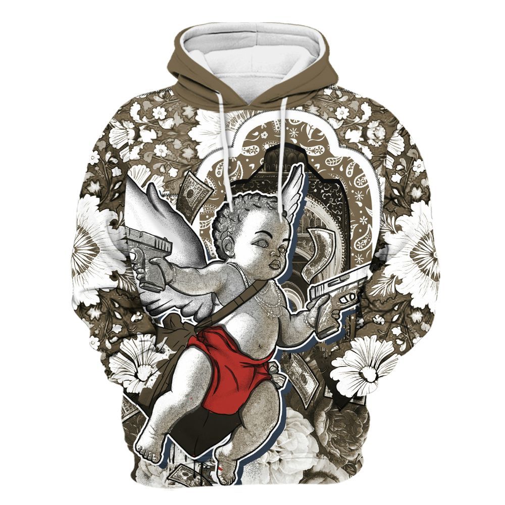 Hoodie To Match Olive 9s - Angel Money Bag All Over Print