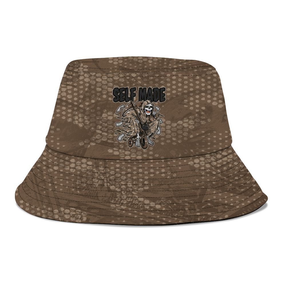 Bucket Hat To Match Dark Mocha Jack - Self Make Skeleton Banknotes Art Graphic