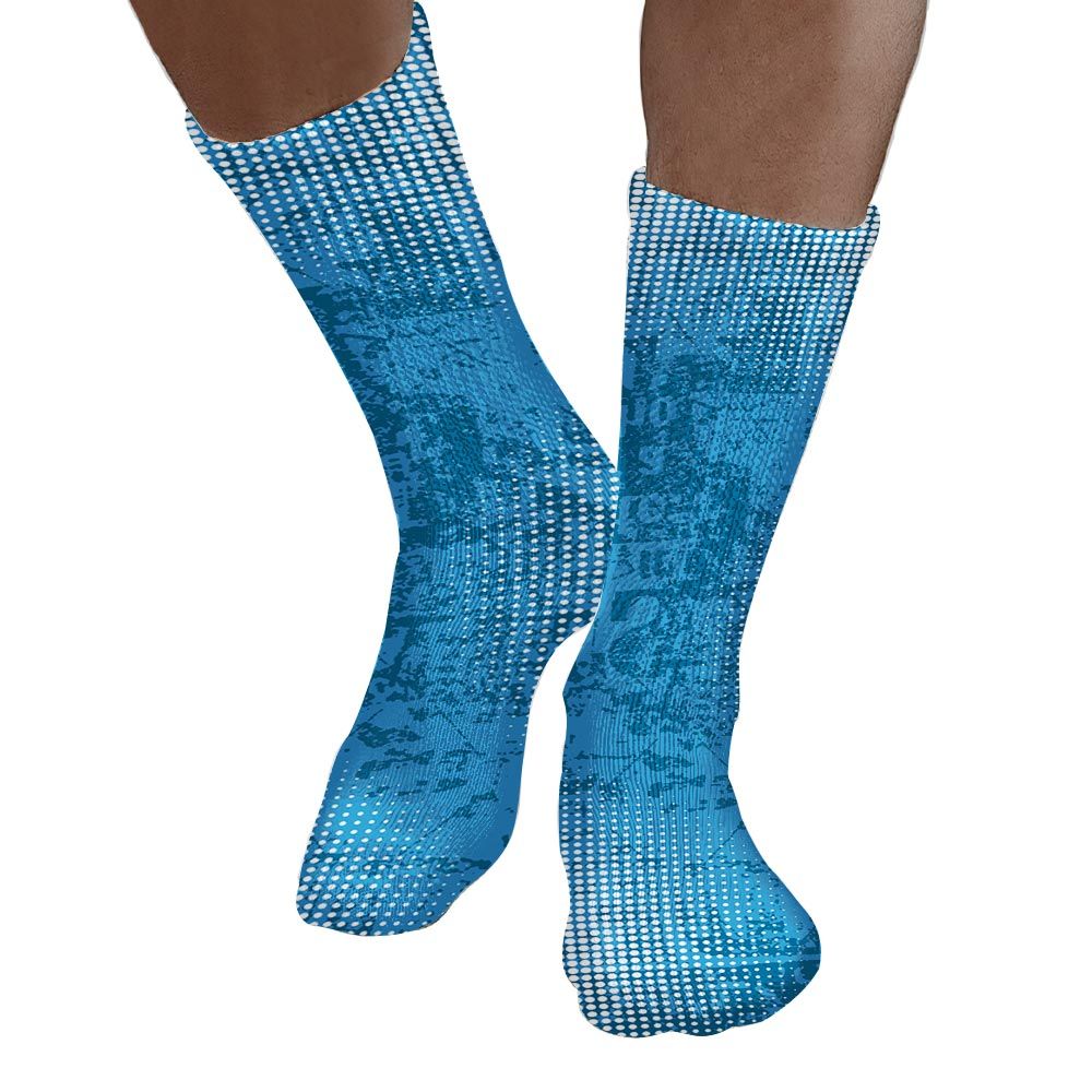 Sock To Match Powder Blue 9s - Glitch Text Graphic Unisex