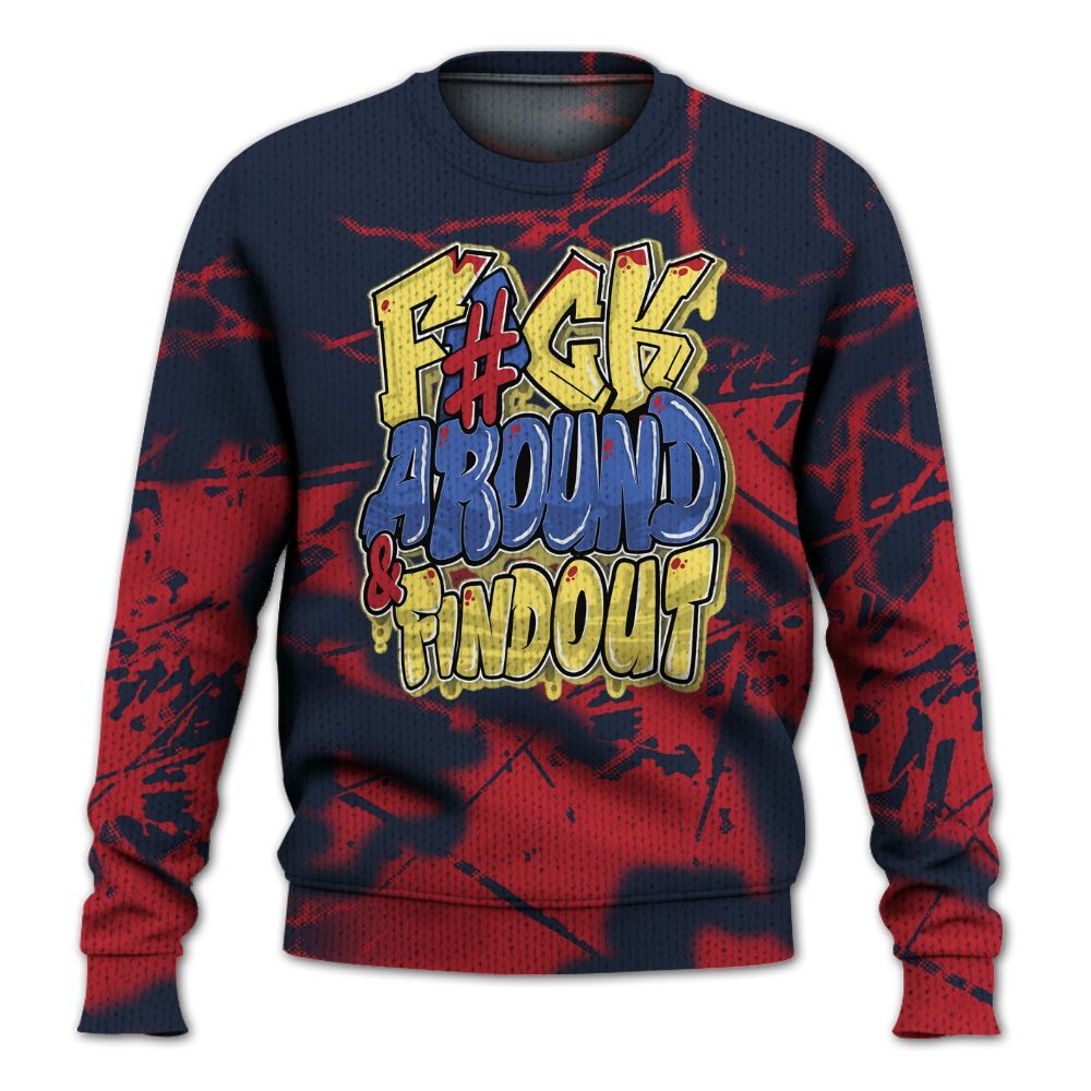 Knitted Sweater To Match Dunk Low COJP What The 2024 - F Around Find Out Graphic Profound