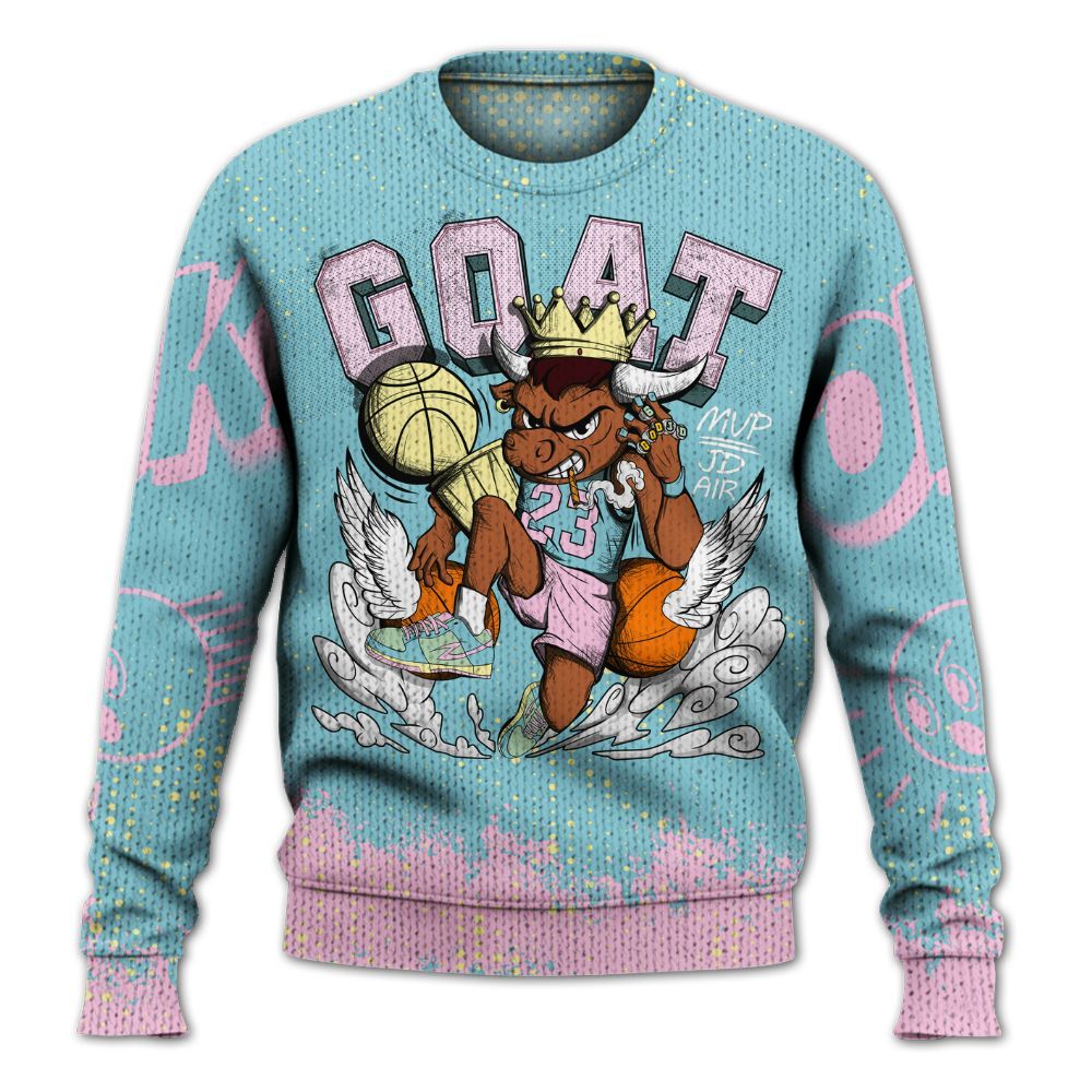 Knitted Sweater To Match SB Dunk Low Visty - FlightMan Number 23 G.O.A.T