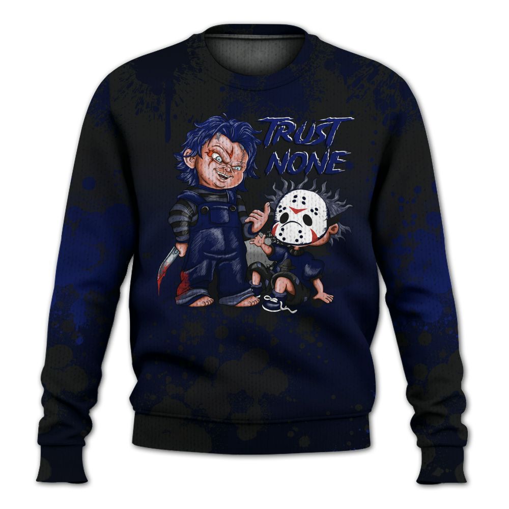 Knitted Sweater To Match Air Max Plus Black Racer Blue - Trust No One Scary